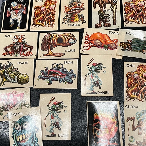 Vintage 1965 Topps Ugly Monsters Stickers lot of 18 Rare HTF
